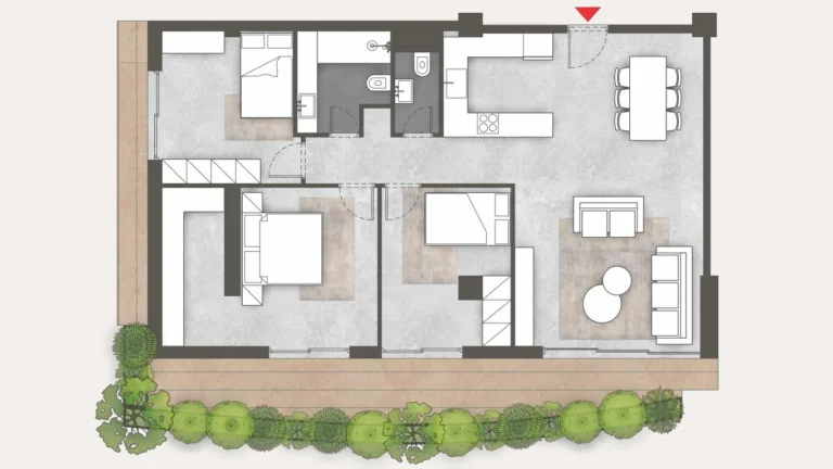 Floor plan of apartment 06 at Platonos Gardens
