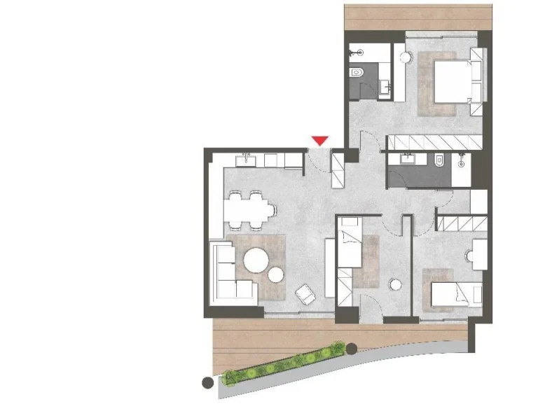 Floor plan of apartment 07 at Platonos Gardens
