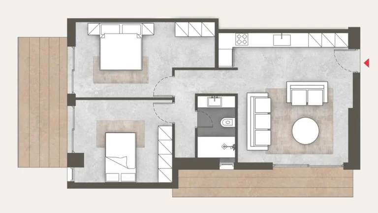 Floor plan of apartment 16 at Platonos Gardens