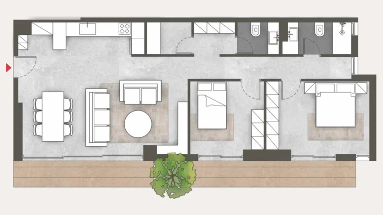 Floor plan of apartment 19 at Platonos Gardens