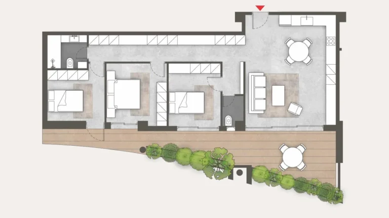 Floor plan of apartment 24 at Platonos Gardens
