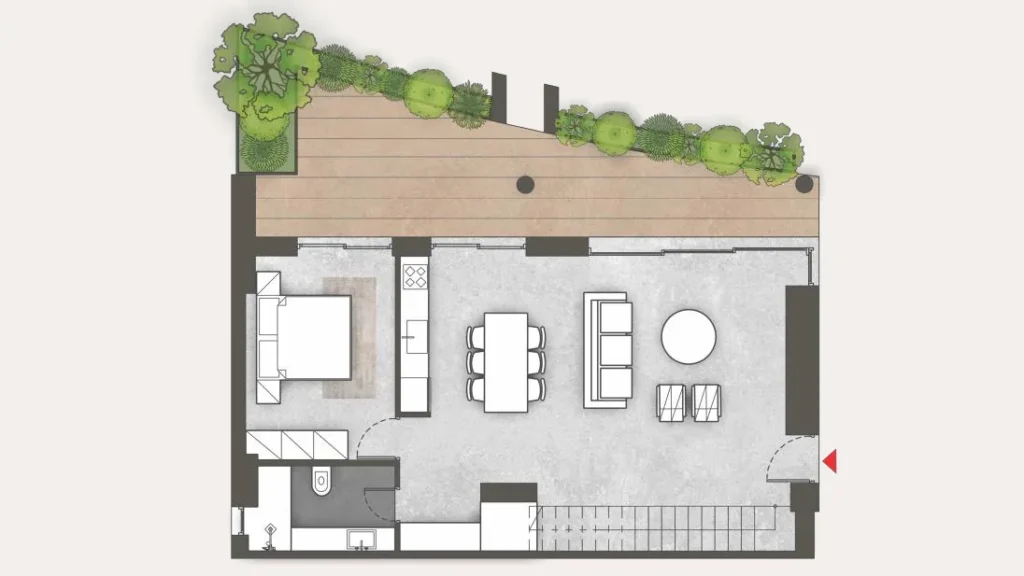 Floor plan of apartment 46 at Platonos Gardens, level 2