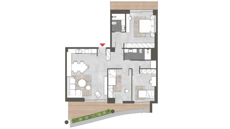 Floor plan of apartment 60 at Platonos Gardens